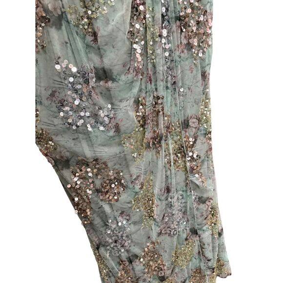 Mac Duggal Green Embellished Butterfly Sleeve Faux Wrap Gown - Size 20 - NWT - Picture 7 of 7